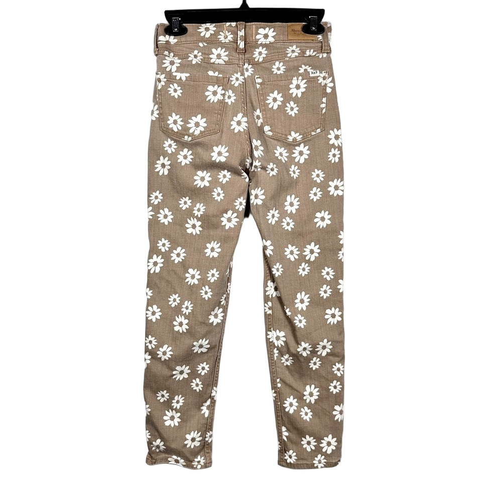 Abercrombie & Fitch Kids High Rise Mini mom Brown Floral Jeans Size 13/14 - Picture 3 of 8